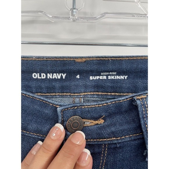 Old Navy Jeans Super‎ Skinny Size 4 Stretch Dark Blue Wash Women's Jeans - Picture 3 of 7
